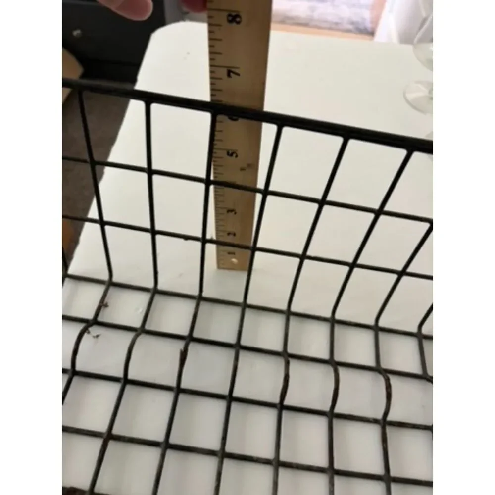 Rectangle metal basket with handle and hooks
